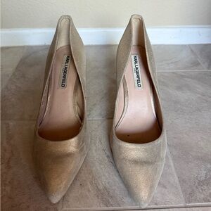 Karl Lagerfeld Metallic Gold Heels